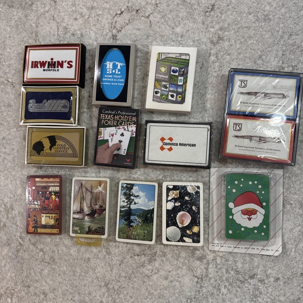 Lot of 14 Vintage Playing Card Decks Mixed New Sealed Advertising Decorative